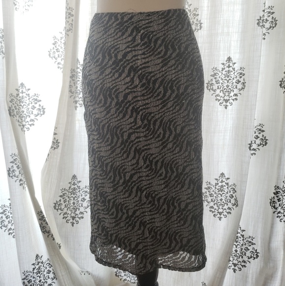 Arden B. Zebra silver & white woven metallic skirt - Picture 2 of 7